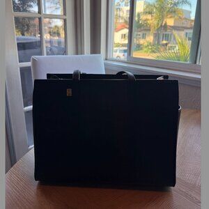 Beis The Work Tote Black Leather